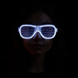 Beyaz Led Işıklı Parti Gözlüğü - Neon Glow Şerit Gözlük 3 Modlu