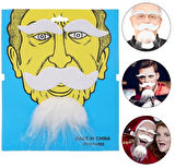 Beyaz Renk Kendinden Yapışkanlı Takma Sakal Bıyık Ve Kaş Seti