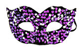 Mor Renk Arkadan Lastikli Pul Payet İşlemeli Balo After Parti Maskesi