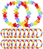 Hawaii Çiçekli Boyun Kolyesi - Renkli Tropikal Parti Leisi 12 Adet