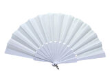 Plastik Düz Kumaş Yelpaze 12'li Beyaz