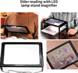 Yaşlılar İçin  A4 Boyutu Masa Tipi Işıklı Okuma Büyüteç Th275205b