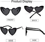 Siyah Renk Kalp Şekilli Parti Gözlüğü