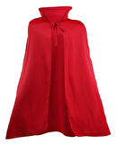 Kırmızı Renk Yakalı Pelerin 120 cm