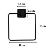 BUFFER® Kendiliğinden Yapışkanlı Siyah Paslanmaz Metal Kare Havluluk