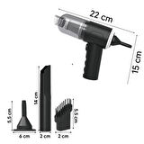 Buffer 3in1 Araç İçi Kablosuz Şarjlı Mini El Süpürgesi Vakum ve Üfleme