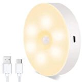 BUFFER® Hareket Sensörlü Usb Şarjlı Spot Lamba Mıknatıslı ve Yapışkanlı Gün Işığı Renk Led