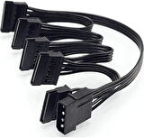 PrimeX Plus PX-4355 Molex To Sata Kablo, PSU Sata Çoklayıcı, 5 port Sata Power Çoklayıcı, 60cm Uzunluk