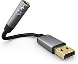Deppo Trend USB To 3.5mm Jack Çevirici Dönüştürücü Kulaklık ve Mikrofon Destekli USB To Aux Dönüştürücü Adaptör PC/PS için Uygun Araçlar ile Uyumlu