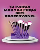 12 Parça Yumuşak Kıllı Makyaj Fırçası Seti Yüz ve Göz Makyajına Uygun Profesyonel Kullanım
