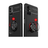 MEPA Najmaddin Samsung Galaxy M51 Kılıf Range Yüzüklü Silikon - Siyah-kırmızı Najmaddin