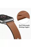 Mark Newface Apple Watch 42mm KR415 Luaz Deri Kordon - Beyaz Najmaddin