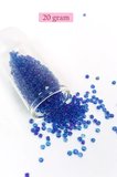 Tedar Dökme Cam Kum Boncuk (8/0) 3 mm - 20 Gram - Şeffaf Koyu Mavi - BNC161 Najmaddin