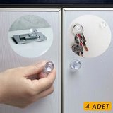 4 Adet Kristal Tasarımlı Çok Amaçlı Yapışkanlı Tutacak Buton Najmaddin