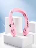 Hepsi Pembe Taşınabilir Boyun Fanı Ergonomik Tasarım Çok Kademeli Hava Akışı Najmaddin