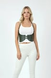 Beru Haki Renk Kalın Kadın Kemeri, Deri Kemer Harness - Brf605 Najmaddin