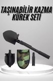 Pusulalı Katlanabilen Portatif Çantalı Mini Kazma Kürek Seti Najmaddin