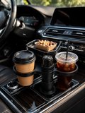 Hepsi Ayarlanabilir Araç Bardaklık Aparatı Çift İçecek ve Tepsili Tasarım Najmaddin