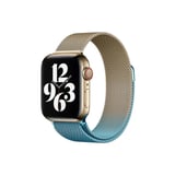 Mark Newface Apple Watch 38mm Metal Mıknatıslı Kordon - Metalik Gold-Mavi Najmaddin