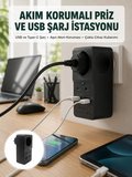 Mey Mey İthalat Isıya Dayanıklı PC Gövdeli Akım Korumalı Priz 4 USB Yeni Nesil Najmaddin
