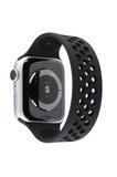 Mark Newface Apple Watch 42mm Ayarlı Delikli Silikon Kordon - Siyah-Siyah Najmaddin