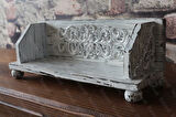 Neiwel Vintage Senna Eskitme Beyaz Ahşap Stand Raf