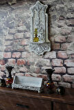 Neiwel Vintage Rian Eskitme Beyaz Ahşap Stand Raf