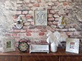Neiwel Vintage Rian Eskitme Beyaz Ahşap Stand Raf