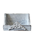Neiwel Vintage Milano Eskitme Beyaz Ahşap Raf