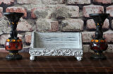 Neiwel Vintage Loa Eskitme Beyaz Ahşap Stand Raf