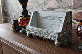 Neiwel Vintage Loa Eskitme Beyaz Ahşap Stand Raf