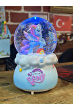 Mega Boy Kar Küresi Unicorn Full Otomatik Kar Püskürtmeli Işıklı Müzikli