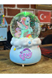 Mega Boy Kar Küresi Unicorn Full Otomatik Kar Püskürtmeli Işıklı Müzikli