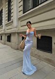 Nesly Maxi Boy İpek Tül Elbise