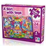 NessiWorld KS Games A Girl With Toys 24 Parça Jumbo Boy Puzzle