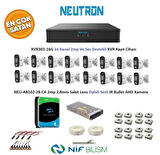 Neutron 2mp 16 kameralı Sesli Dış ortam AHD Full Kamera Seti 4TB Disk XVR301-16G NEU-AB102-28-CA