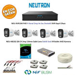 Neutron 2mp 4 kameralı Sesli Dış ortam AHD Full Kamera Seti 1TB Disk NEU-XVR104-FHD NEU-AB102-28-CA
