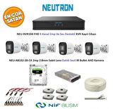 Neutron 2mp 4 kameralı Sesli Dış ortam AHD Full Kamera Seti 500GB Disk NEU-XVR104-FHD NEU-AB102-28-CA