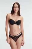 Nevamel® Günlük Straplez Push-Up Destekli Balenli Şeffaf Sırt Aksesuarlı Askıları Çıkabilir Boncuk Detaylı Sütyen