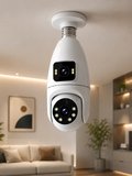 Nevamel® Wi-Fi Ampul Kamera Sistemi Gece Görüşlü Çift Lens