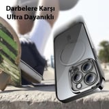 Nevamel Baseus Glitter iPhone 14 Pro Max 6.7 Magsafe Silikon Kılıf + Tempered Ekran Koruyucu Set-(5775)