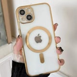 Nevamel ALLY iPhone 14 Plus 6.7inç Renkli Kenar Lazer Çerçeveli Magsafe Uyumlu Silikon Kılıf-(5775)