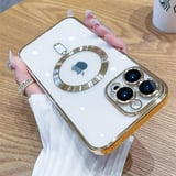 Nevamel ALLY iPhone 14 Pro 6.1inç Renkli Kenar Lazer Çerçeveli Magsafe Uyumlu Silikon Kılıf-(5775)