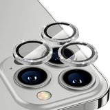 Nevamel ALLY iPhone 14 Pro-14 Pro Max Diamond Taş İşlemeli Alüminyum Alaşımlı Kamera Lens Koruyucu-(5775)