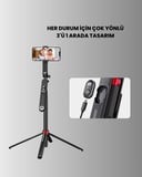 Nevamel® Dikey ve Yatay Çekim Destekli Selfie Stick Tripod