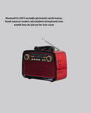 Nevamel Bluetooth’lu LED Işıklı Nostaljik Müzik Kutusu – Ahşap Dokulu Vintage Tasarım ve Yüksek Ses Kalitesi