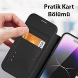 Nevamel Dux Ducis iPhone 14 Pro 6.1 Kılıf Skin X Pro Series MagSafe Kapaklı Kılıf Folio Case-(5775)