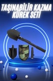 Nevamel® Pusulalı Katlanabilir Kazma Kürek Kamp Seti Kamp Küreği Portatif Çantalı