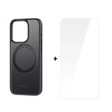 Nevamel Baseus iPhone 15 Plus SkyRing Serisi Standlı Magsafe Manyetik Kılıf + Tempered Ekran Koruyucu Set-(5775)