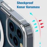 Nevamel ALLY iPhone 13 Pro Magsafe Uyumlu Manyetik Kılıf Silikon Kılıf-(5775)
